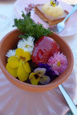 deserek, tiramisu z kwiatkami
